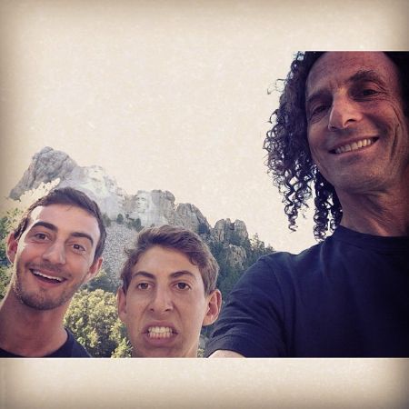 Kenny G clicks a selfie with his two sons, Max Gorelick and Noah Gorelick.